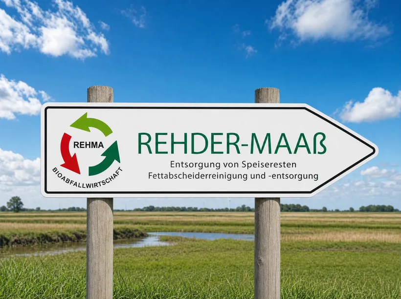 Firmenschild von Rehder-Maaß an der Einfahrt